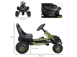 Go Kart Tretfahrzeug mit Handbremse und Verstellbarem Sitz*HOMCOM Clearance