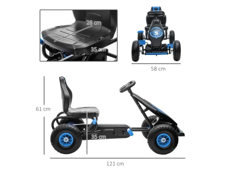 Gokart Kinderfahrzeug mit Verstellbarem Sitz*HOMCOM Outlet