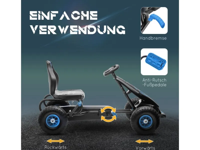 Gokart Kinderfahrzeug mit Verstellbarem Sitz*HOMCOM Outlet