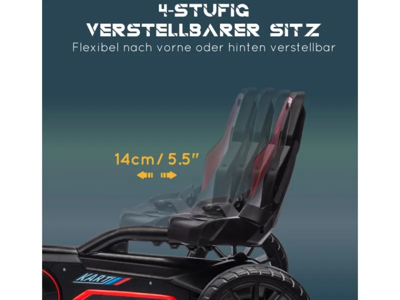 HOMCOM Outdoor-Spielzeug|Quads|Gokart Kinderfahrzeug mit Verstellbarem Sitz Handbremse