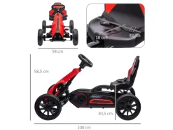 HOMCOM Outdoor-Spielzeug|Quads|Gokart Kinderfahrzeug mit Verstellbarem Sitz Handbremse