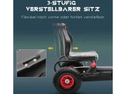 Gokart Kinderfahrzeug mit Verstellbarem Sitz Gummireifen*HOMCOM Clearance
