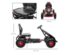 Gokart Kinderfahrzeug mit Verstellbarem Sitz Gummireifen*HOMCOM Clearance
