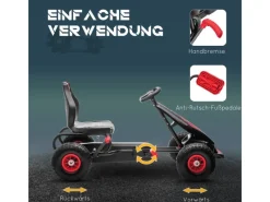 Gokart Kinderfahrzeug mit Verstellbarem Sitz Gummireifen*HOMCOM Clearance