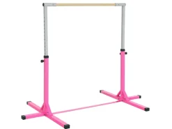 Gymnastik-Turnreck  Stahl Buchenholz Rosa 194B x 121T x 92-150H cm*HOMCOM