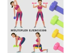 HOMCOM Fitnessgeräte|Hantelset Gusseisen PU Kunststoff Mulitifarbe 41L x 30B x 8H cm