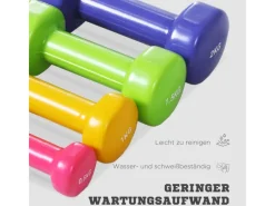 HOMCOM Fitnessgeräte|Hantelset Gusseisen PU Kunststoff Mulitifarbe 41L x 30B x 8H cm