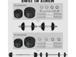 Hantel-Set Verstellbare Dumbbellset Eisen Schwarz 95L x 16B x 16H cm*HOMCOM New