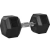 Hexagon Griff Gerändelt Gewichte Metall Gummi Schwarz 1 x 15 Kg*HOMCOM Discount