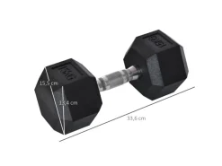 Hexagon Griff Gerändelt Gewichte Metall Gummi Schwarz 1 x 15 Kg*HOMCOM Discount