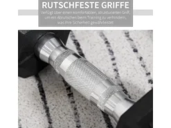 HOMCOM Fitnessgeräte|Hexagon Gummi-Hantel Griff Gerändelt Gewichte Metall Gummi Schwarz 2x8Kg