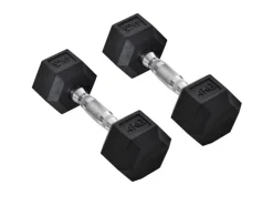 Hexagon Kurzhantel Griff Gerändelt Gewichte Metall Gummi Schwarz 2 x 4 KG*HOMCOM Discount