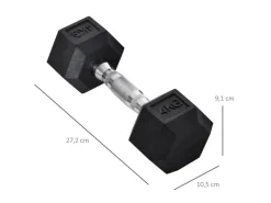 Hexagon Kurzhantel Griff Gerändelt Gewichte Metall Gummi Schwarz 2 x 4 KG*HOMCOM Discount