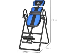 HOMCOM Fitnessgeräte|Inversionsbank Klappbar ABS Metall 132 x 71 x 145 cm Schwarz Blau