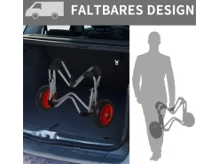 HOMCOM Wassersport|Kajakwagen Bootswagen Aluminum PU Silber 75L x 43B x 46H cm