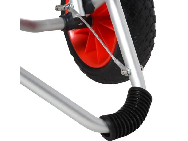 HOMCOM Wassersport|Kajakwagen Bootswagen Aluminum PU Silber 75L x 43B x 46H cm