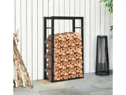 HOMCOM Kaminholzregale|Kaminholzregal 60 x 25 x 100 cm für Innen und Außen