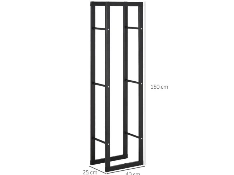 HOMCOM Kaminholzregale|Kaminholzregal 40 x 25 x 150 cm Kaminholzständer