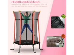 Kids Trampoline Stahl Kunststoff Ø163,5 x H190 cm*HOMCOM Online