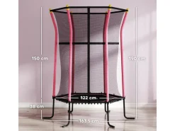 HOMCOM Trampoline|Kids Trampoline Stahl Kunststoff Ø163,5 x H190 cm