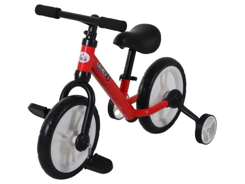 Kinder Laufrad mit Stützrädern und Pedalen*HOMCOM Outlet