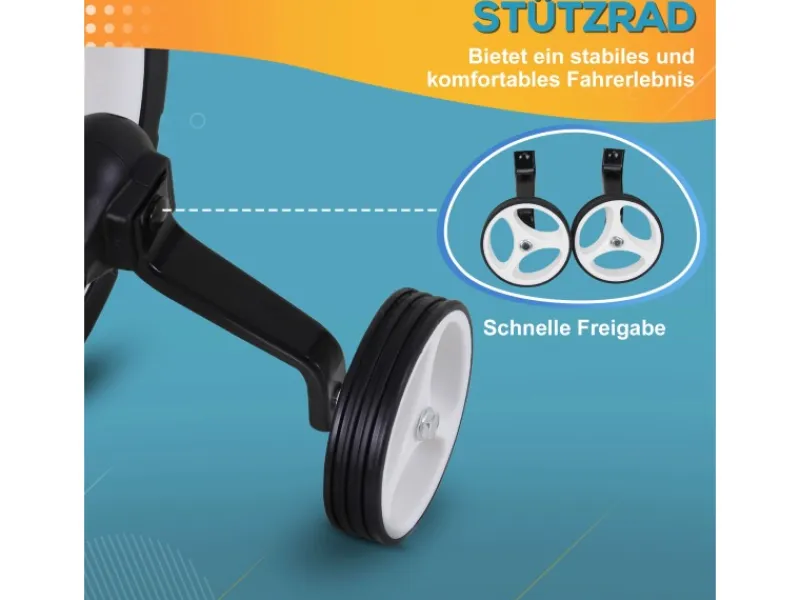 Kinder Laufrad mit Stützrädern und Pedalen*HOMCOM Outlet
