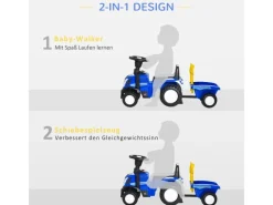 Kinder Rutschauto NEW HOLLAND Laufhilfe mit Hupe 91 x 29 x 44 cm*HOMCOM Clearance