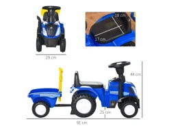 Kinder Rutschauto NEW HOLLAND Laufhilfe mit Hupe 91 x 29 x 44 cm*HOMCOM Clearance