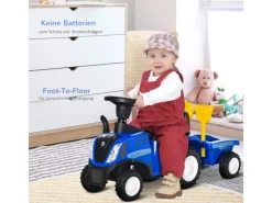 Kinder Rutschauto NEW HOLLAND Laufhilfe mit Hupe 91 x 29 x 44 cm*HOMCOM Clearance