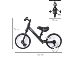 HOMCOM Fahrräder|Kinderfahrrad 2-in-1 mit Stützrädern und Pedalen