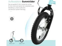 HOMCOM Quads|Motorroller|Kinderroller Höhenverstellbar Tretroller mit 12 Zoll Luftreifen