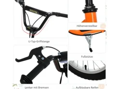 HOMCOM Quads|Motorroller|Kinderroller Kickboard mit Luftreifen