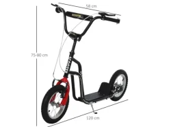 HOMCOM Quads|Motorroller|Kinderroller Lenker Verstellbar mit Luftreifen