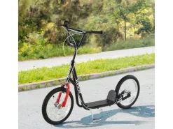 HOMCOM Quads|Motorroller|Kinderroller mit Luftreifen Handbremse 16 Zoll