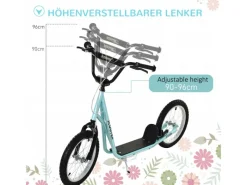Kinderroller mit Luftreifen Handbremse Höhenverstellbar*HOMCOM Discount