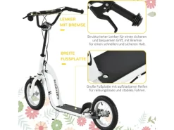 HOMCOM Outdoor-Spielzeug|Quads|Kinderroller mit Luftreifen Scooter