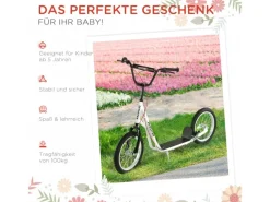 Kinderroller mit Luftreifen Handbremse Scooter*HOMCOM Discount