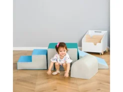 Kinder-Softplay-Set Kunstleder Mehrfarbig 150L x 50B x 39H cm*HOMCOM Clearance