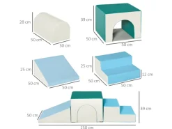 Kinder-Softplay-Set Kunstleder Mehrfarbig 150L x 50B x 39H cm*HOMCOM Clearance