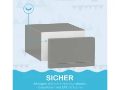 HOMCOM Gartenspielgeräte|Kinder-Softplay-Set Kunstleder Schaumstoff Grau 147L x 49B x 47H cm