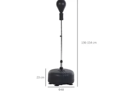 HOMCOM Fitnessgeräte|Punchingball-Set Stahl PU PE Schwarz Rot Ø48 x H136-154 cm