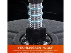 HOMCOM Fitnessgeräte|Punchingball-Set Stahl PU PE Schwarz Rot Ø48 x H136-154 cm