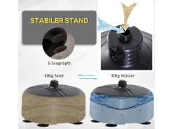 HOMCOM Fitnessgeräte|Punchingball-Set Stahl Kunstleder Rot Ø48 x H136-154 cm