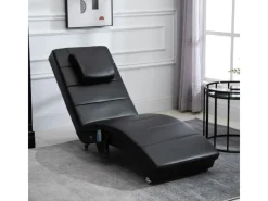 Relaxliege mit Massagefunktion Hohe Rückenlehn Schwarz 58 x 163 x 87 cm*HOMCOM Best