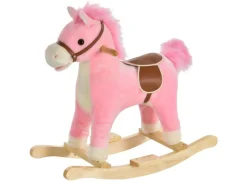 HOMCOM Outdoor-Spielzeug|Schaukelpferd mit Tiergeräusche Haltegriffe