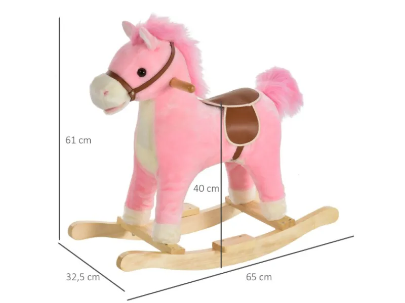 HOMCOM Outdoor-Spielzeug|Schaukelpferd mit Tiergeräusche Haltegriffe