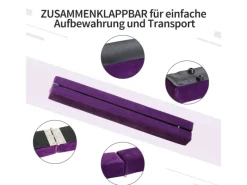 HOMCOM Fitnessgeräte|Schwebebalken Kiefernholz Polyester Violett 210L x 10B x 6,5H cm