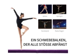 HOMCOM Fitnessgeräte|Schwebebalken Kiefernholz Polyester Violett 210L x 10B x 6,5H cm