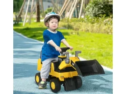 HOMCOM Outdoor-Spielzeug|Quads|Sitzbagger mit Schaufel zum Draufsitzen mit Hupe 78 x 29,5 x 54 cm