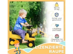 HOMCOM Outdoor-Spielzeug|Quads|Sitzbagger mit Schaufel zum Draufsitzen mit Hupe 78 x 29,5 x 54 cm